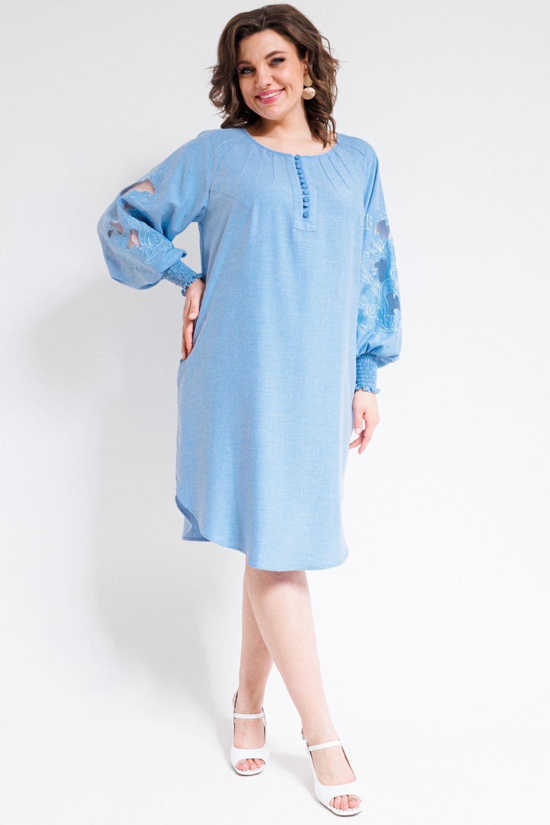 Платье SandyNa 130118 небесно-голубой